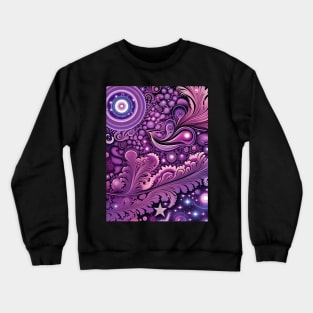 Other Worldly Designs- nebulas, stars, galaxies, planets with feathers Crewneck Sweatshirt